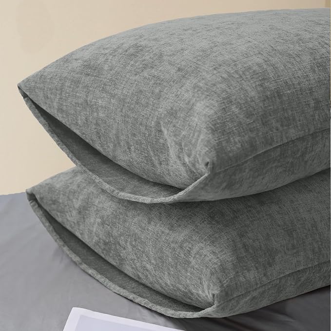 CaliTime Throw Pillow Covers Decorative 20 X 26 Inches Pack of 2 Cozy Chenille - Image 4