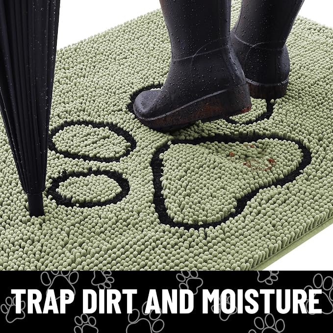 Smiry Dog Door Mat for Muddy Paws, Absorbent Dirt Trapper Non Slip Quick Dry - Image 2