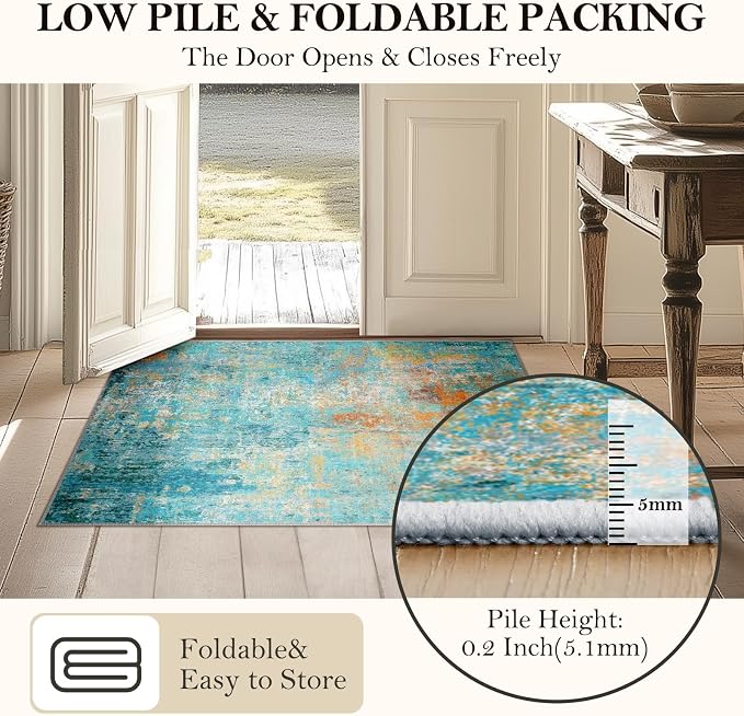 Washable Area Rugs 5'x7' Non-Slip Modern Abstract Soft - Image 6