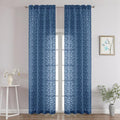 Chyhomenyc Dusty Blue Sheer Curtains 96 Inch Length 2 Panels Set, Light by Chyhomenyc