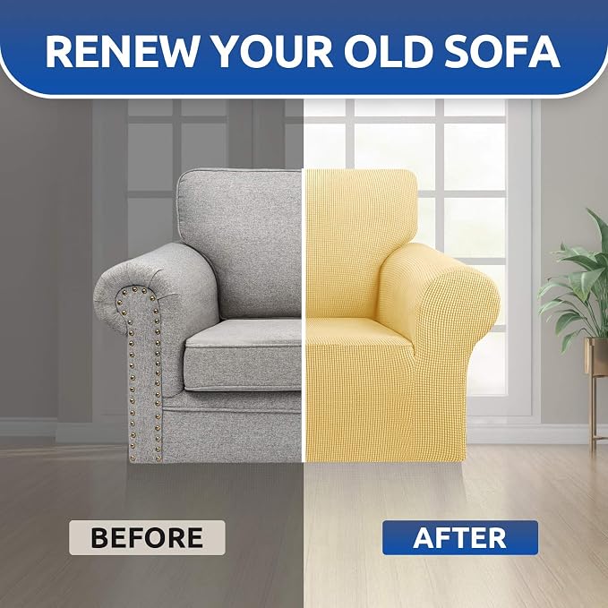 KEKUOU Stretch Single Sofa Slipcover 1 Piece Couch Sofa Cover Furniture - Image 7
