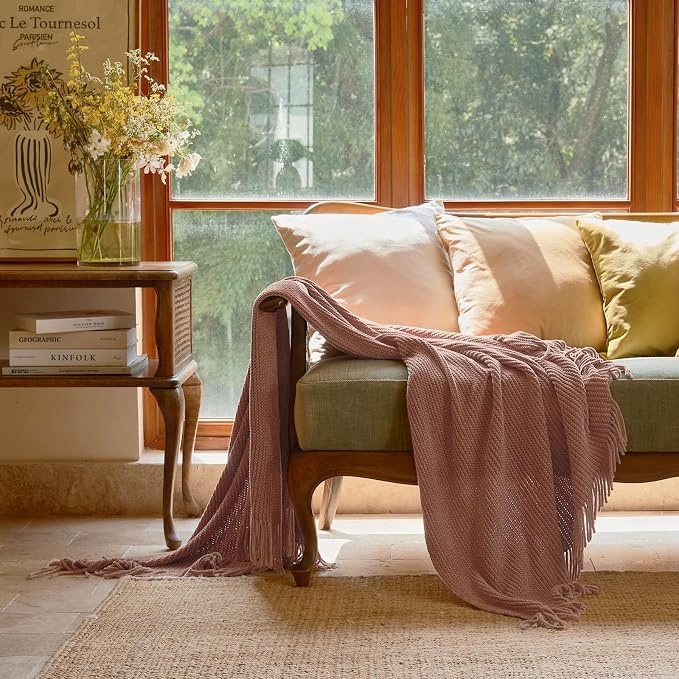 lifein Throw Blanket for Couch, Soft Boho Decor Bed Throw, Cozy Chenille - Image 2
