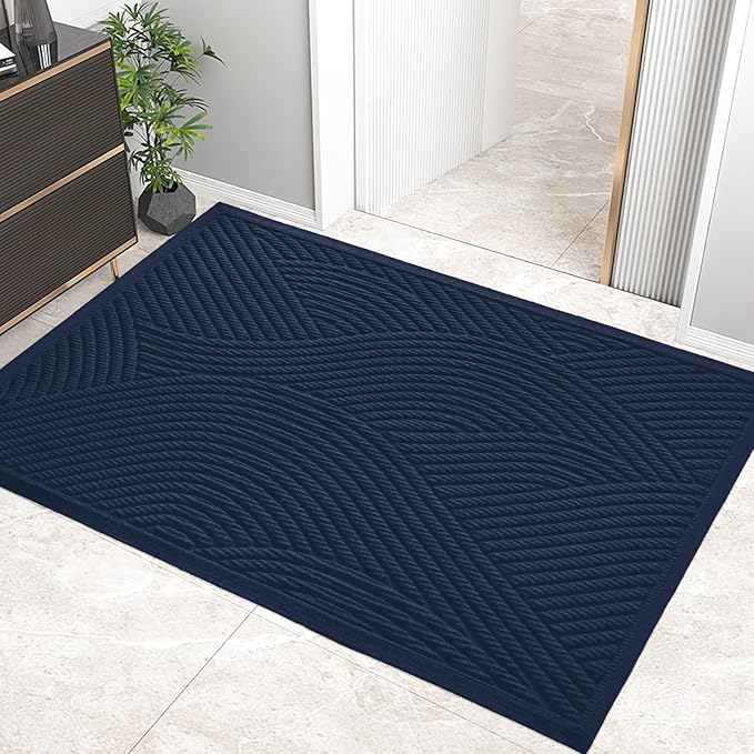 HIYARD Sturdy Front Door Mat, Absorbent Muddy Dirt Resist Welcome Door Mats by HIYARD