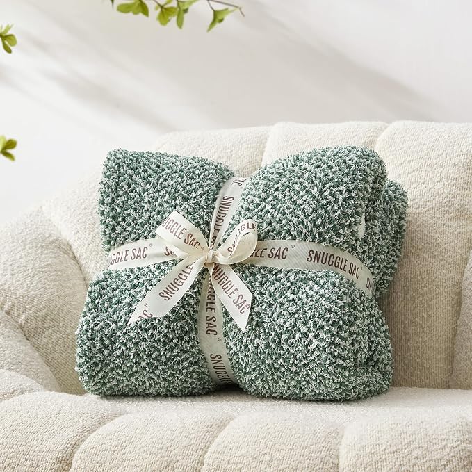 Snuggle Sac Green Throw Blanket, Ultra Soft Warm Blankets - Image 3
