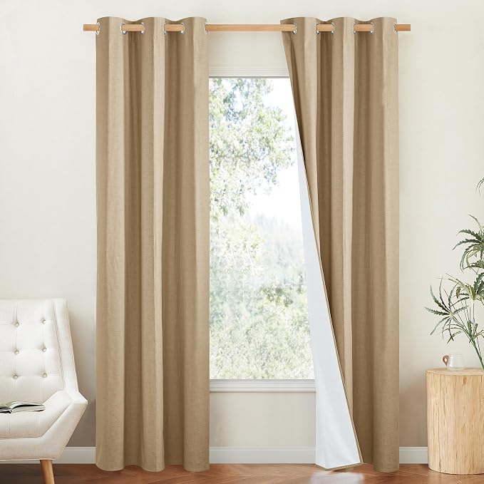 NICETOWN 100% Absolutely Blackout Linen Curtains by NICETOWN