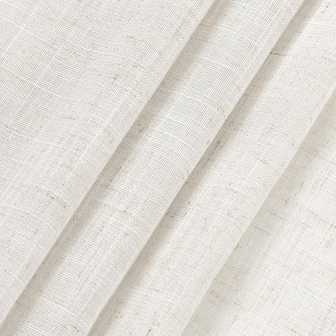 Nanspring Extra Long Beige White Curtains 105 Inch Long 2 Panels - Image 7