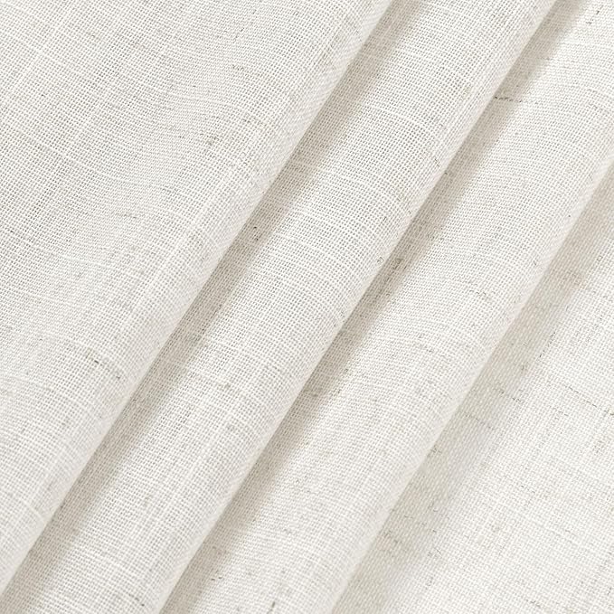 Beige White Linen Curtains 80 Inch Long - Image 7