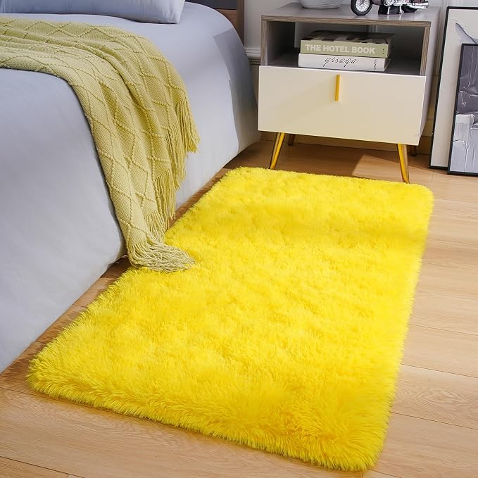 Amearea Shag Fluffy Small Rug, 2x4 Feet Throw Rugs - Image 7