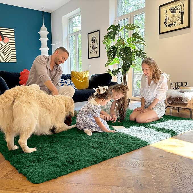 OLANLY Area Rugs for Living Room Bedroom, Machine Washable 4x5.9 ft Soft Fluffy - Image 8