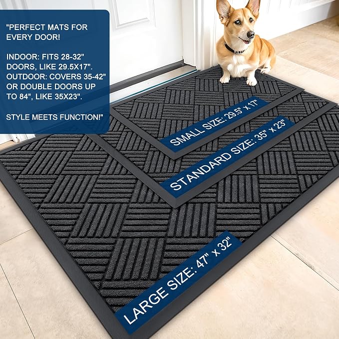 OLANLY Front Door Mat Outside Entrance, Waterproof Heavy-Duty Doormat | 29.5x17 - Image 3