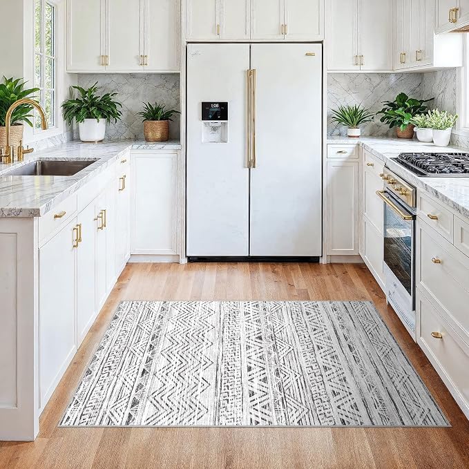 3x4 Washable Entryway Area Rug: Moroccan Small Runner Rug - Image 2