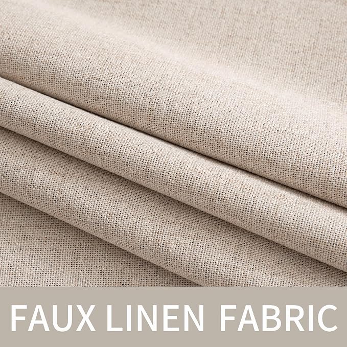 MIULEE Linen Textured Curtains Solid 100% Blackout - Image 5