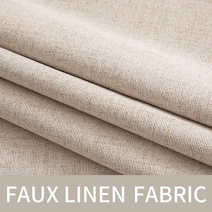 MIULEE Linen Textured Curtains for Bedroom Solid 100% Blackout Thermal - Image 5