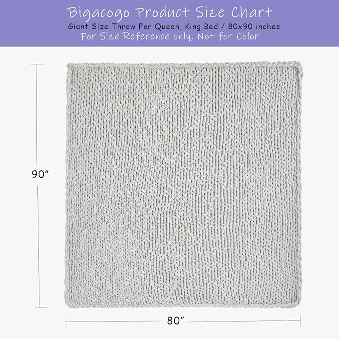 Bigacogo Chunky Knit Throw Blanket - Image 2