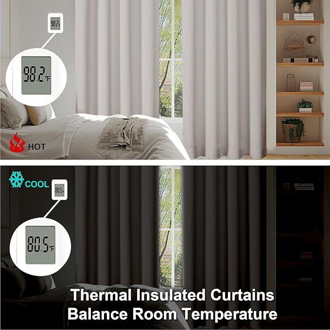 Simplebrand Ava Natural Short 30 Inches Blackout Curtain 2 Panels Set, Half - Image 7
