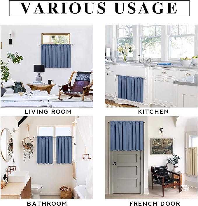 RYB HOME Cafe Blackout Curtains 24 inch Length, RV Curtains - Image 6