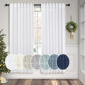 White Textured Curtains 72 Inch Length by Pitalk