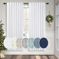 White Linen Curtains 63 Inch Length by Pitalk