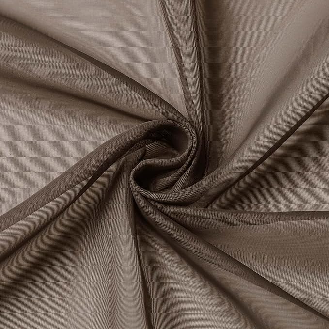 Kitchen Curtains 24 Inch Length Tier 2 Pieces, Chocolate Sheer Curtain Solid - Image 9