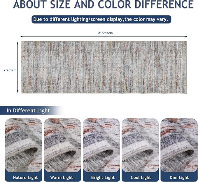 Runners for Hallways 2x8 Kitchen Runner Rugs，Modern Abstract Rug Runners for - Image 2