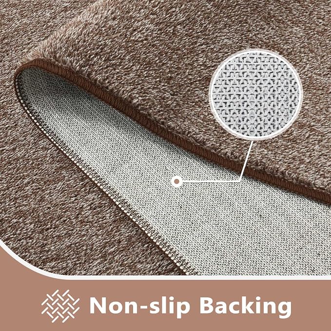 FinRèc 4x6 Washable Area Rugs for Bedroom Living Room, Low Pile Thin Rug Solid - Image 4