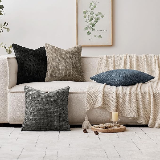 MIULEE Pack of 2 Lumbar Couch Throw Pillow Covers 20x12 Inch Coastal Navy Blue - Image 8