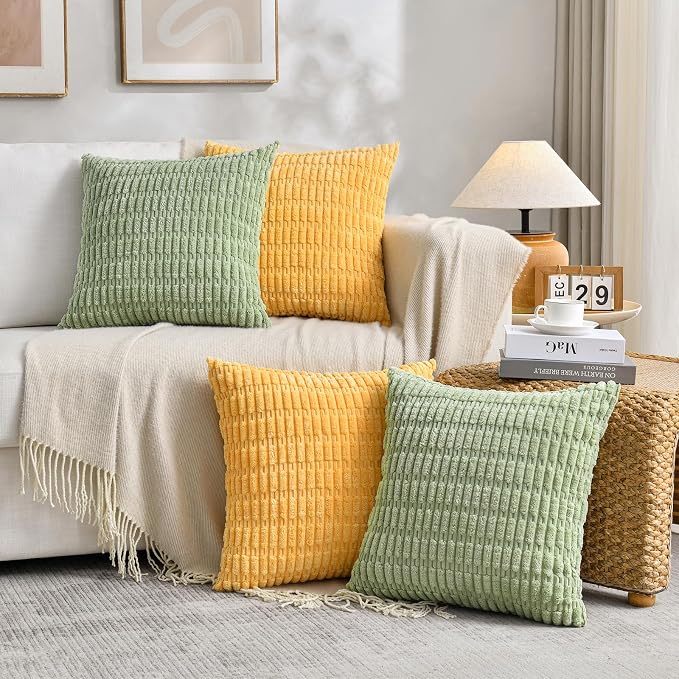 Fancy Homi Set of 4 Spring Boho Decorative Throw Pillow Covers 26x26 Inch - Image 7