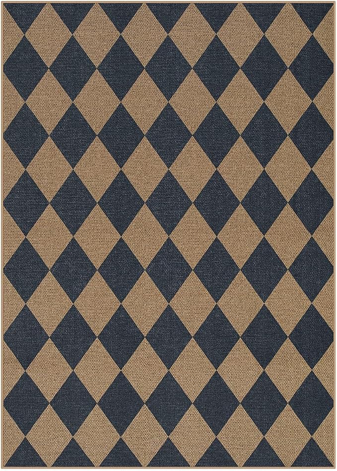 Lahome Colette Checkered Easy Jute Washable Rug, 5x7 Area Rugs - Image 6