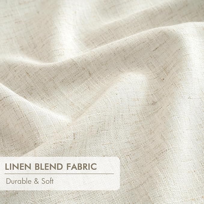 MIULEE Linen Pinch Pleated 100% Blackout Linen Curtains 40x84 Inches | Room - Image 6