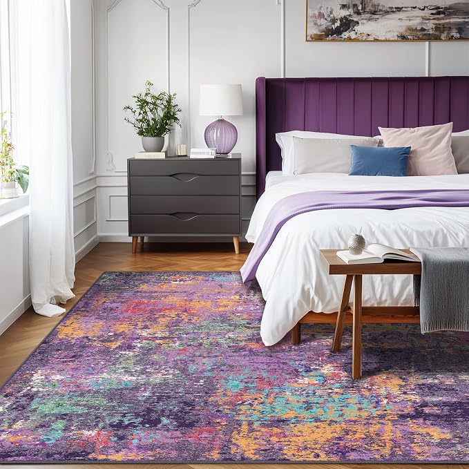 Washable Area Rugs 5'x7' Non-Slip Modern Abstract Soft - Image 3