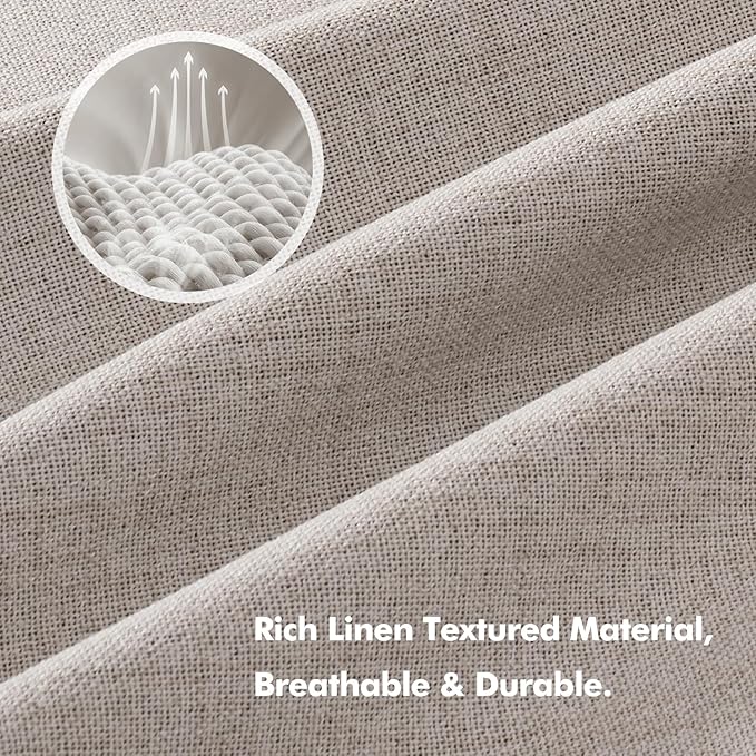 MIULEE 90 Inch Long 100% Blackout Linen Curtains - Image 3
