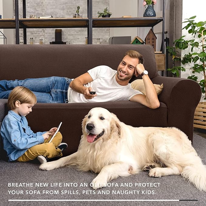 ZNSAYOTX Super Stretch Couch Cover Love Seat Sofa Covers - Image 8