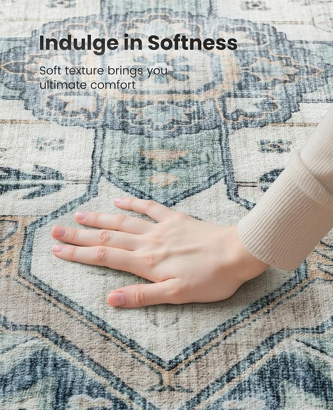 AMADA HOMEFURNISHING 2x3 Washable Area Rug, Low-Profile Entryway Rug - Image 6