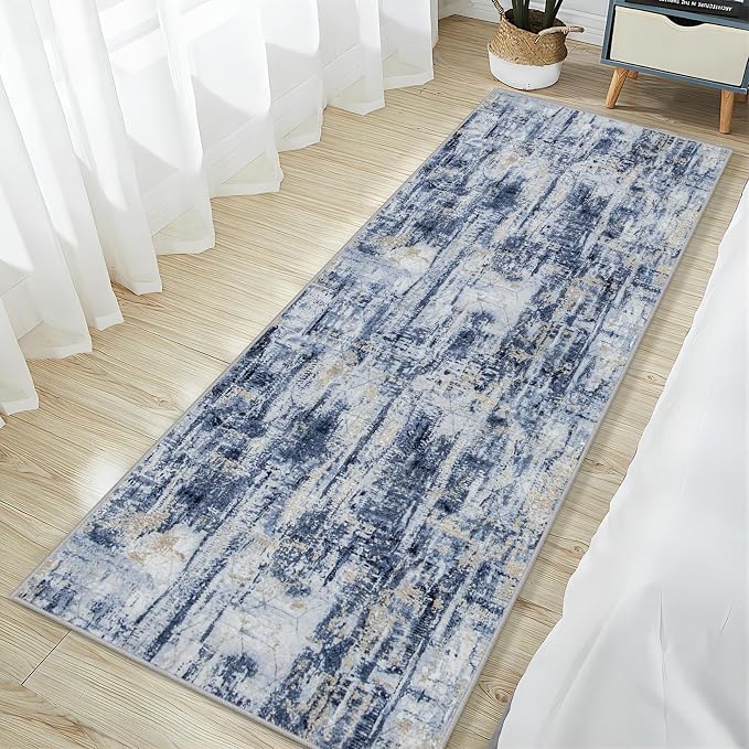 2'6''x8' Runner Rugs Washable Rug: Modern Abstract Hallway Runner Rug Indoor - Image 3