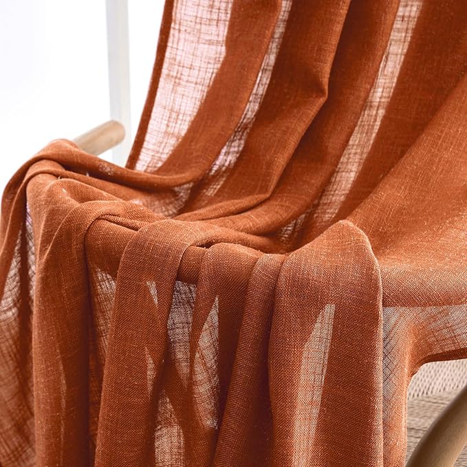 MIULEE Rust Curtains 96 Inch Length 2 Panels - Image 4