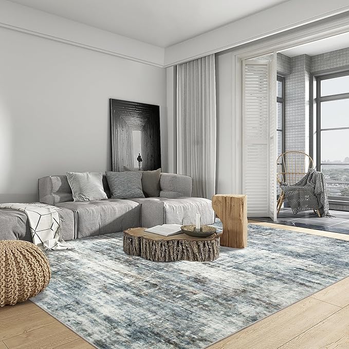 4x6 Area Rugs Washable Rug: Modern Abstract Living Room Rug Soft Anti-Skid Thin - Image 3