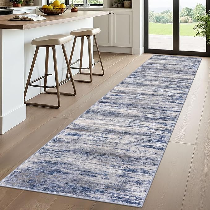 KOZYFLY Modern Abstract Washable Rug Runner 2.6x10 Hallway Rug Runner Non-Slip - Image 7