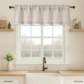 OVZME Valance for Windows, Light Filtering Faux Linen Textured Small Short by OVZME
