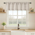 OVZME Valance for Windows, Light Filtering Faux Linen Textured Small Short by OVZME