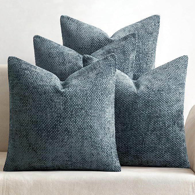 MIULEE Pack of 4 Couch Throw Pillow Covers 18x18 Inch Navy Blue Soft Decorative by MIULEE