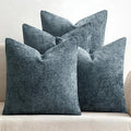 MIULEE Soft Decorative Chenille Pillow Covers Navy Blue 18x18 Pack of 4 | by MIULEE
