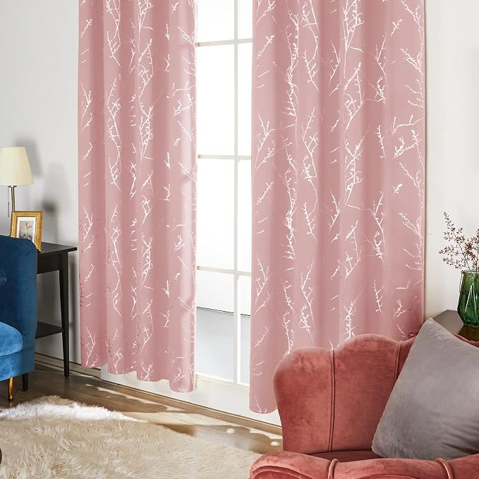 Deconovo Pink Curtains, Thermal Insulated Soundproof Privacy Curtain, 52 x 84 - Image 4