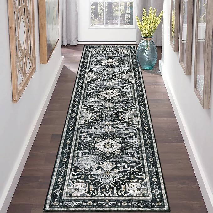 Yamaziot Washable Runner Rug, 2x8 Non-Slip Boho Vintage Hallway Rug Runner - Image 6