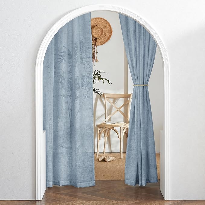 RYB HOME Semi Sheer Curtains 63 inch Length, Light Filtering Airy Privacy - Image 7