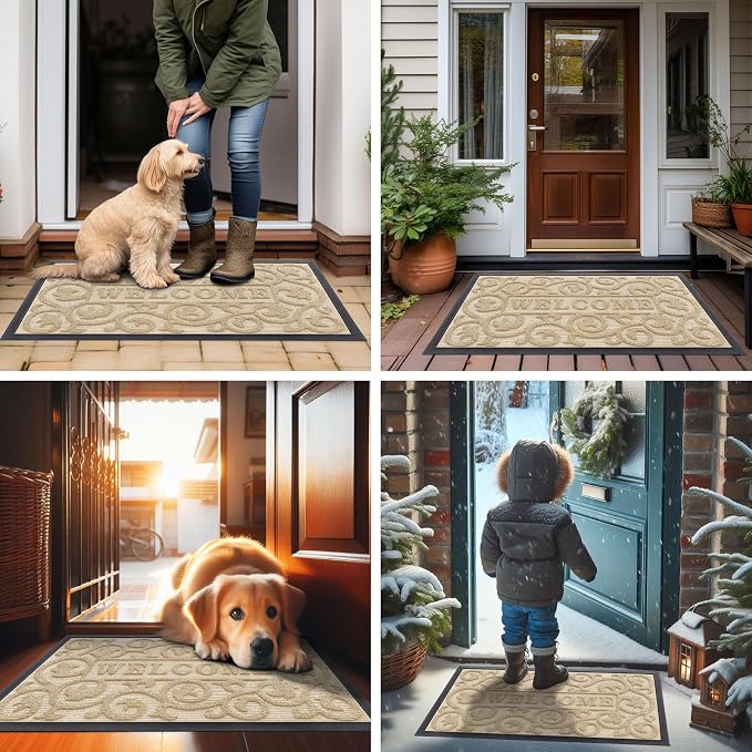 Smiry Welcome Door Mat Outside Entrance, Heavy Duty Trap Dirt and Moisture Easy - Image 6