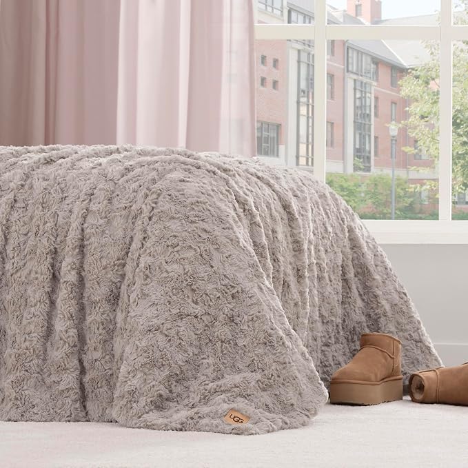 UGG Adalee Faux Fur Twin Size Blanket, Warm Cozy Blanket, Extra Large Throw - Image 7