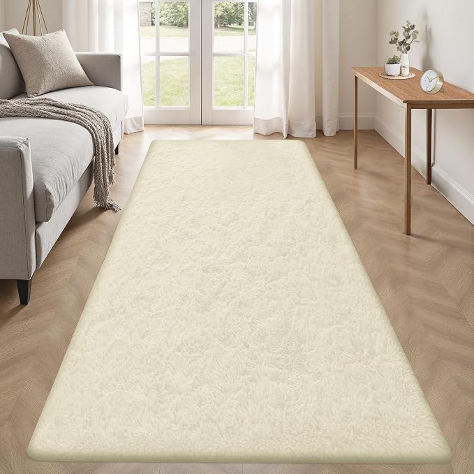 2x6 Runner Rug for Bedroom: Fluffy Shag Soft Washable Rugs Small Fuzzy Plush by VECARF