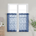 OWENIE Furman Blue Sheer Curtains Tiers 36 inch Length, Light Filtering Soft by OWENIE