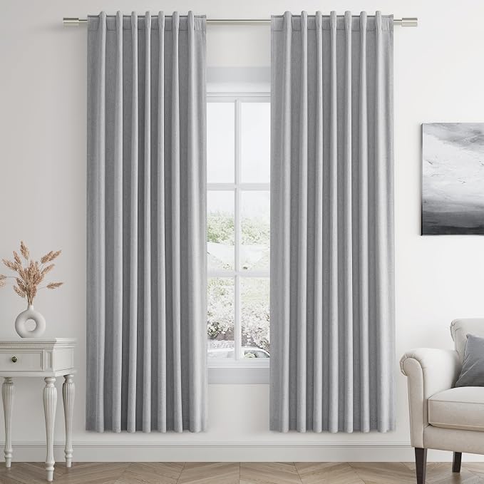 Guken Grey 100% Blackout Curtains 72 Inch Length 2 Panels Set by Guken