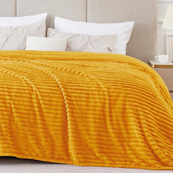 BEDELITE Fleece Blanket King Size – 3D Ribbed Jacquard Soft and Warm Decorative - Image 8